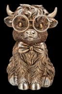 Figuren Shop GmbH Gentleman Hochlandkuh Figur mit Brille & Fliege Bild 2