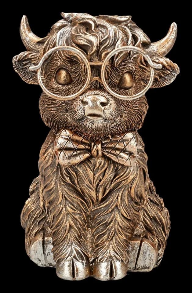 Figuren Shop GmbH Gentleman Hochlandkuh Figur mit Brille & Fliege - Bild 2