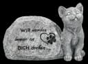 Katzen Gedenkstein Grabdeko 15cm - Trauer Figur mit Herz Spruch Bild 2
