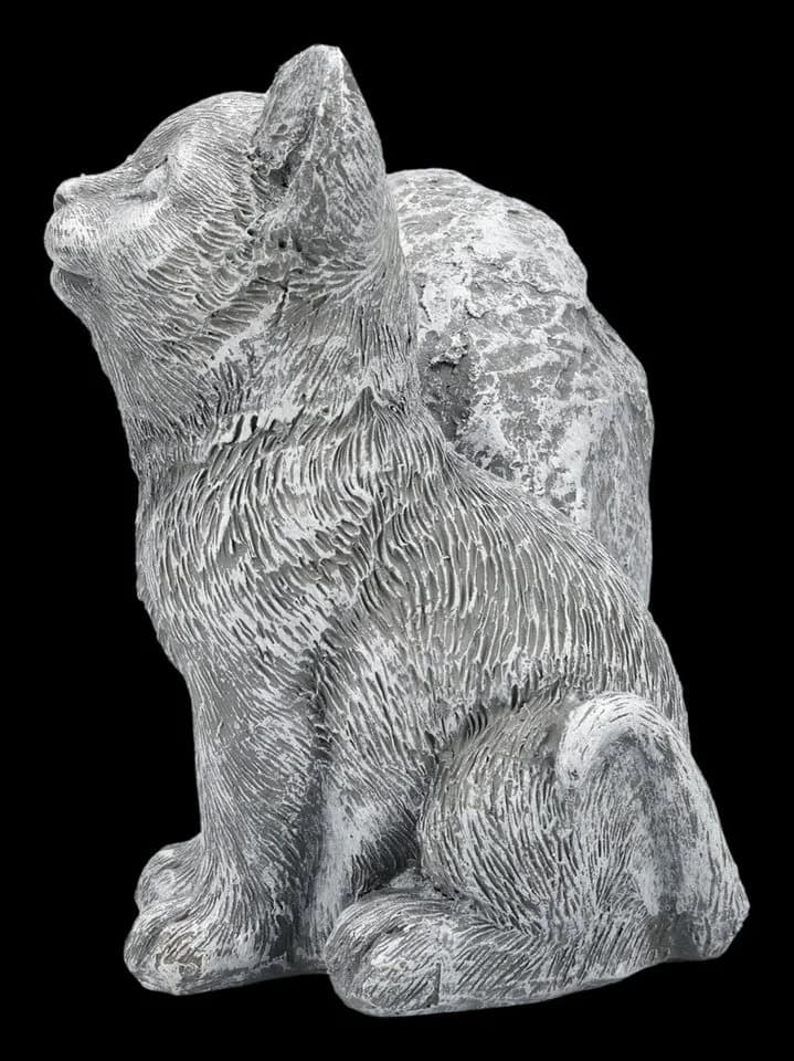 Katzen Gedenkstein Grabdeko 15cm - Trauer Figur mit Herz Spruch - Bild 4