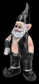 Figuren Shop GmbH Biker Gartenzwerg mit Totenkopfkette Bild 3
