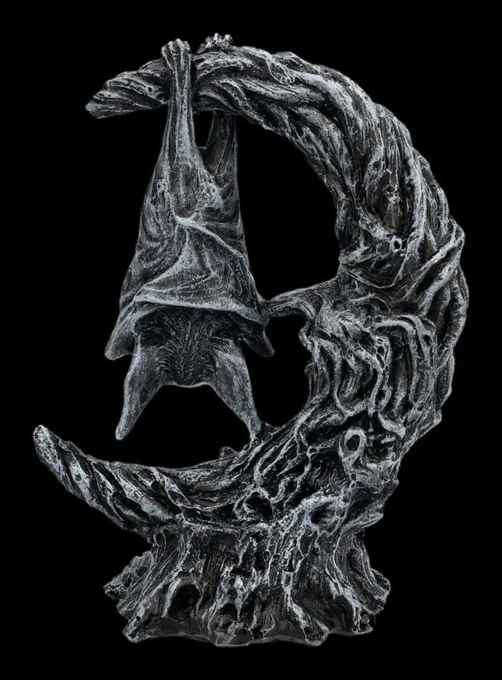 Figuren Shop GmbH Fledermaus Figur Gothic Statue mit Halbmond Nightwing Moon - Bild 4