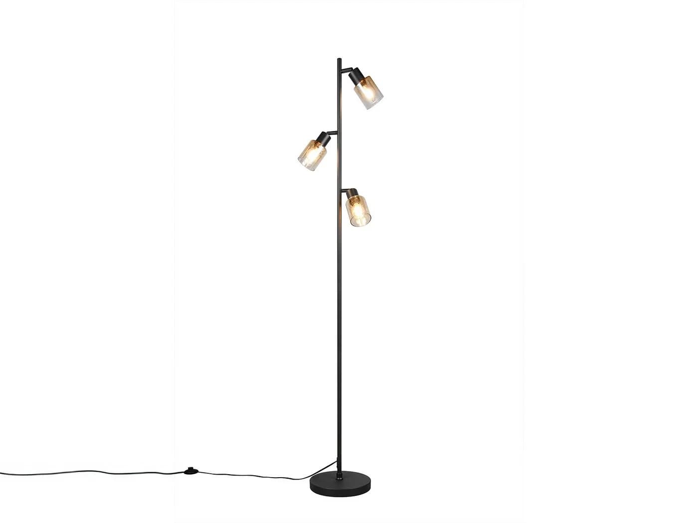 Reality Leuchten LED Stehlampe 3 schwenkbare Spots Schwarz/Amber - Bild 2