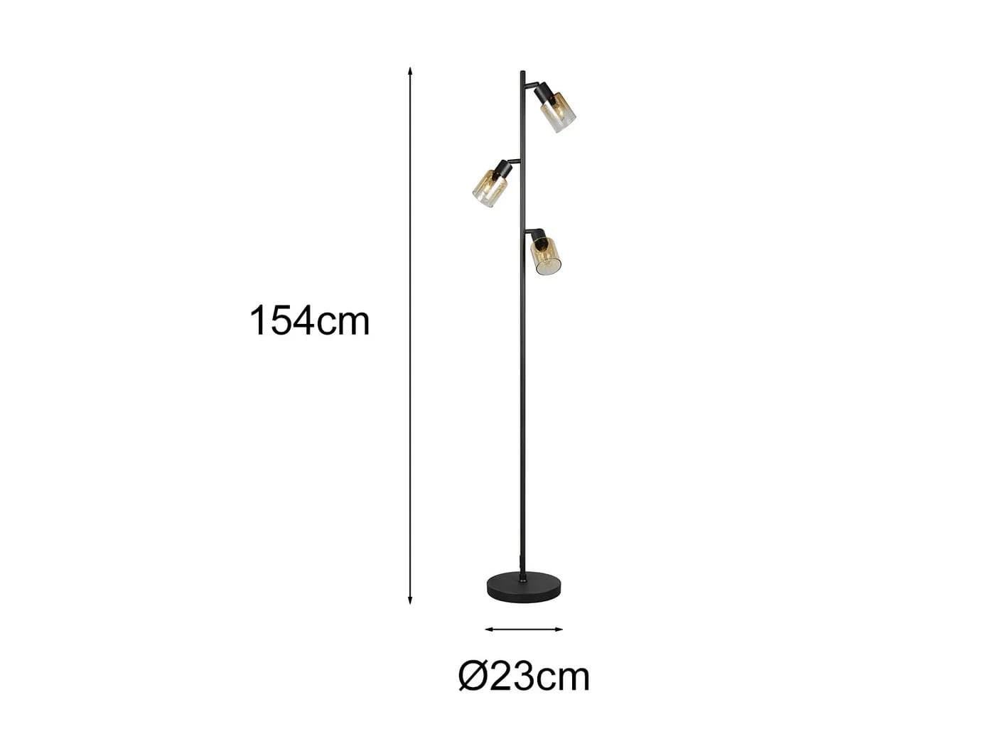 Reality Leuchten LED Stehlampe 3 schwenkbare Spots Schwarz/Amber - Bild 4