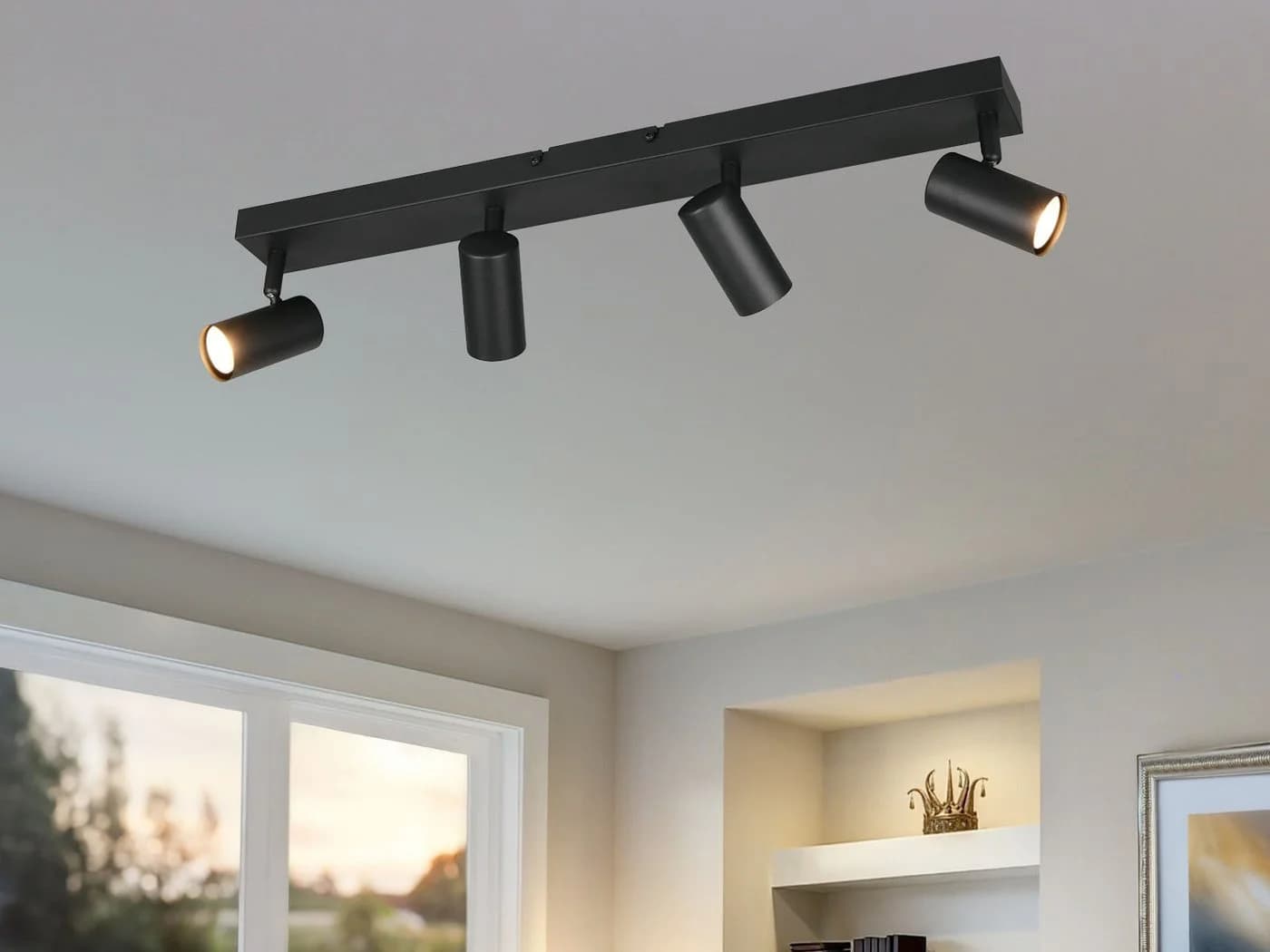 Reality Leuchten LED Deckenstrahler 4-flammig Schwarz schwenkbar - Bild 3