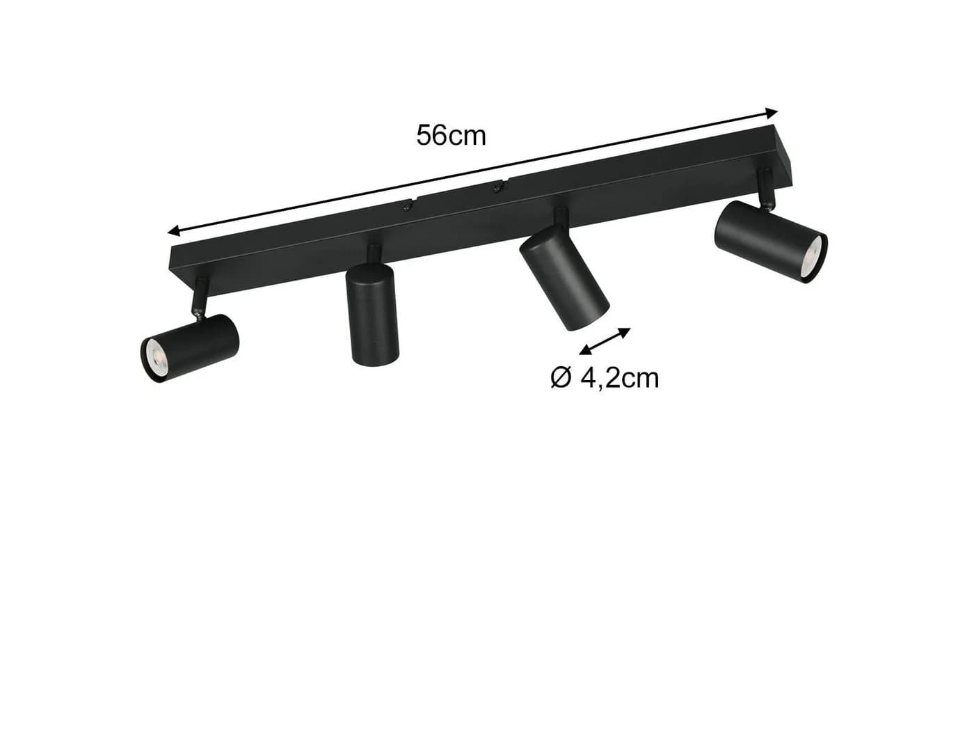 Reality Leuchten LED Deckenstrahler 4-flammig Schwarz schwenkbar - Bild 4