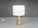 Reality Leuchten LED Nachttischlampe Keramik Gold Stoffschirm Weiß Bild 3