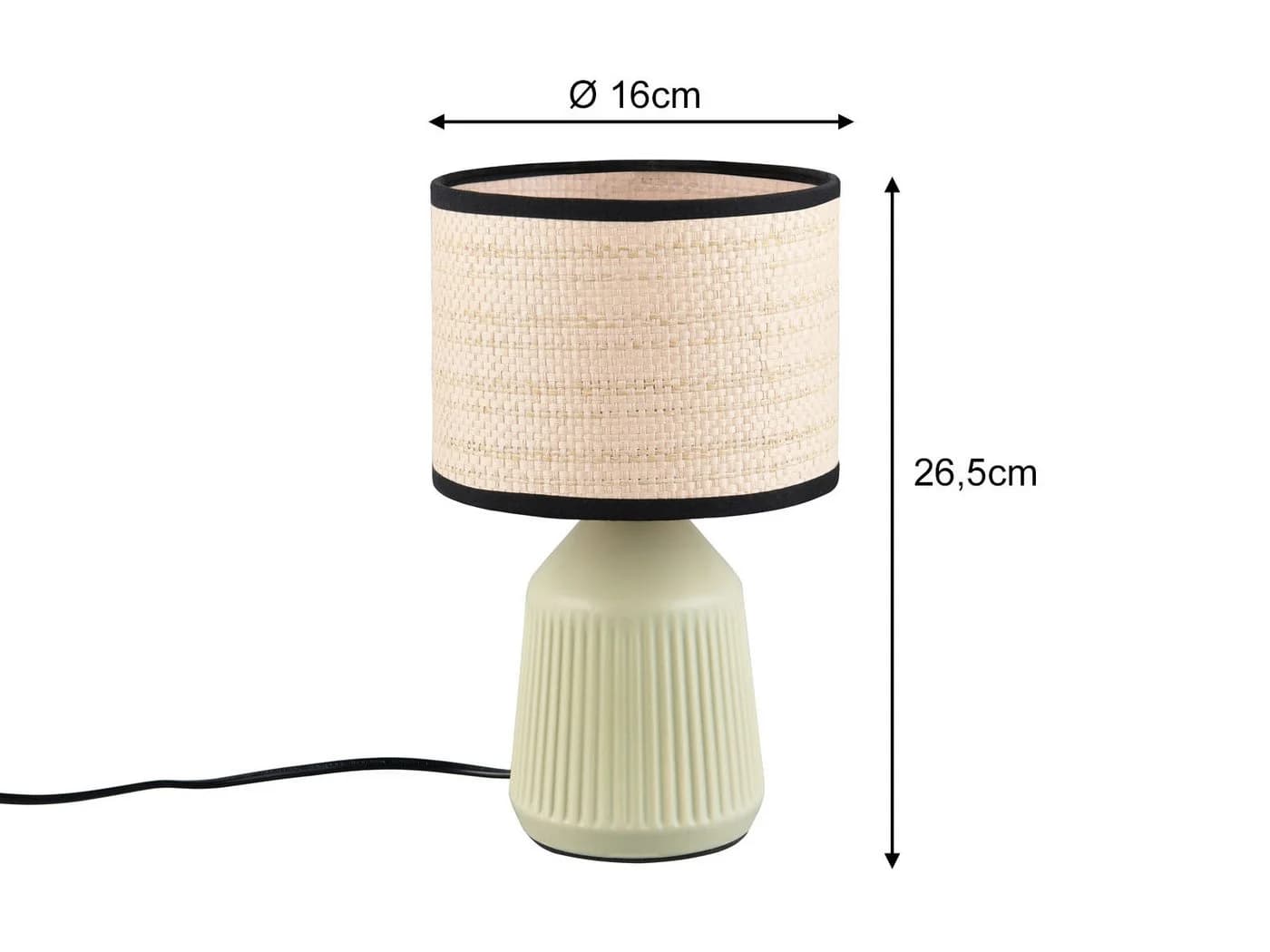 Reality Leuchten LED Nachttischlampe Grün Keramik & Papier - Bild 4