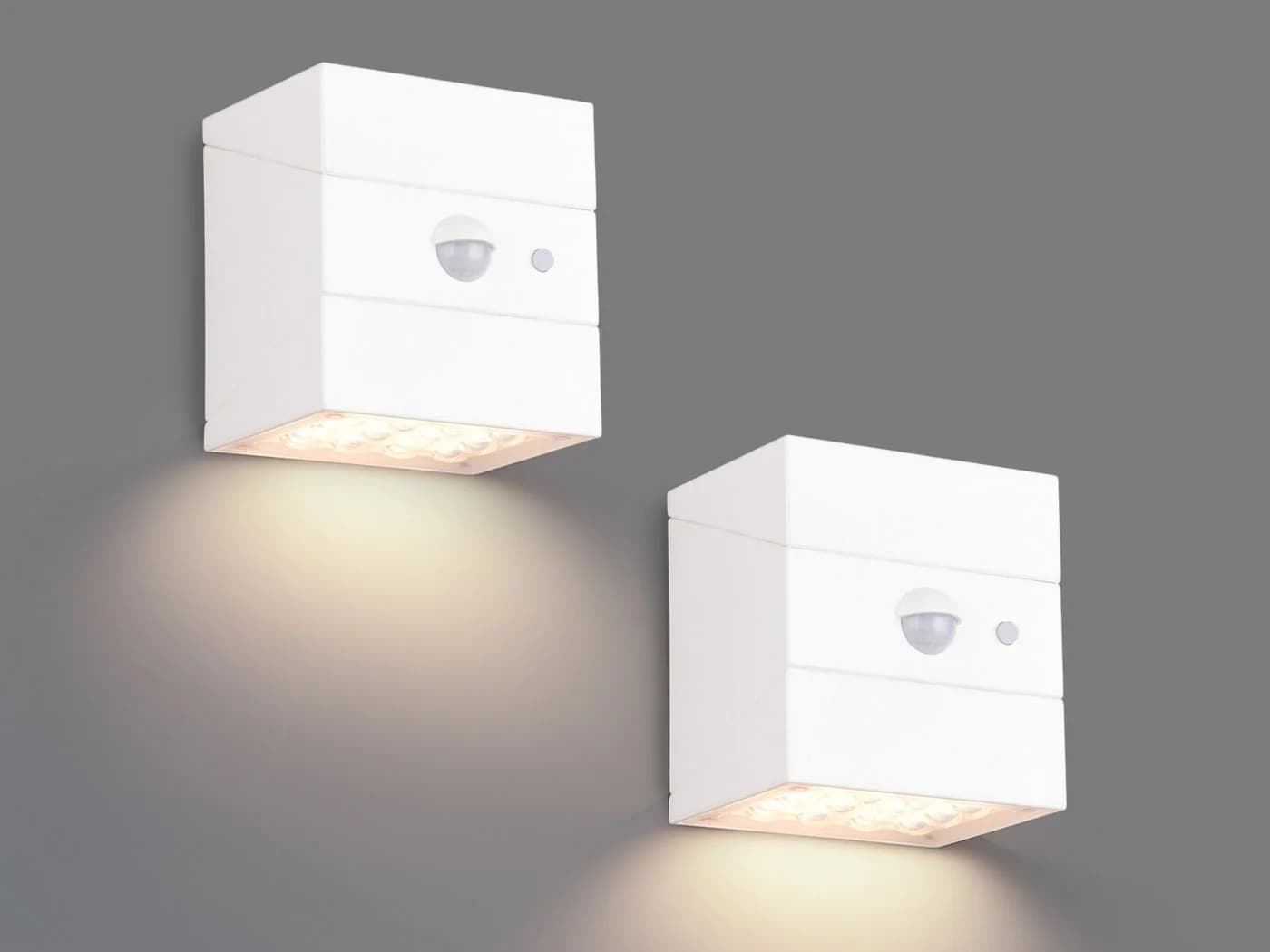 Reality Leuchten LED Außen-Wandleuchte Solar 2er Set Weiß