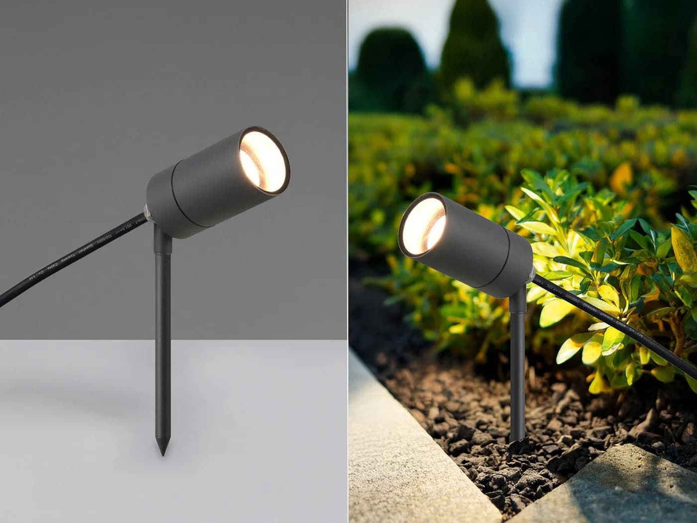 Reality Leuchten LED Gartenstrahler Anthrazit mit Erdspieß