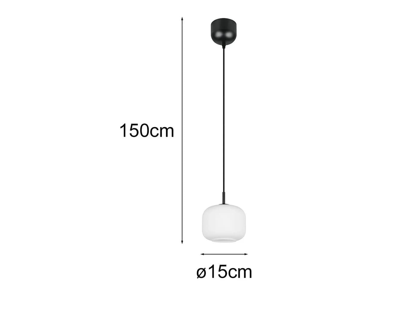 Reality Leuchten LED Pendelleuchte Weiß Glas Ø 15cm Dimmbar - Bild 3