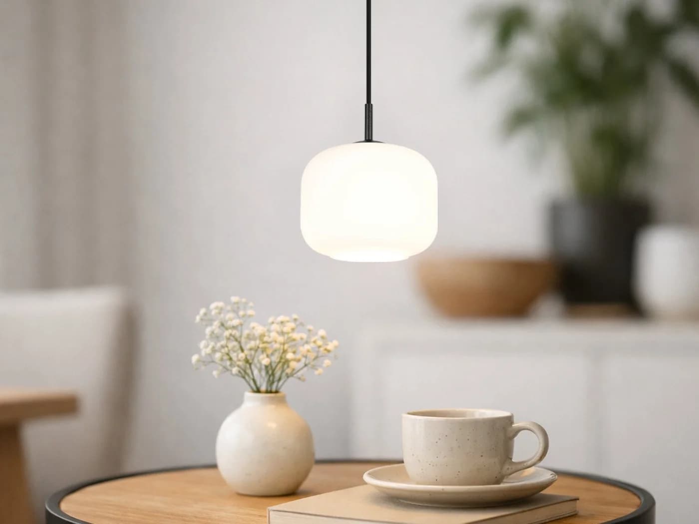 Reality Leuchten LED Pendelleuchte Weiß Glas Ø 15cm Dimmbar - Bild 4