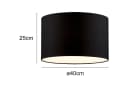 TRIO Leuchten Lampenschirm aus Stoff Ø 40cm Schwarz E27 Bild 3