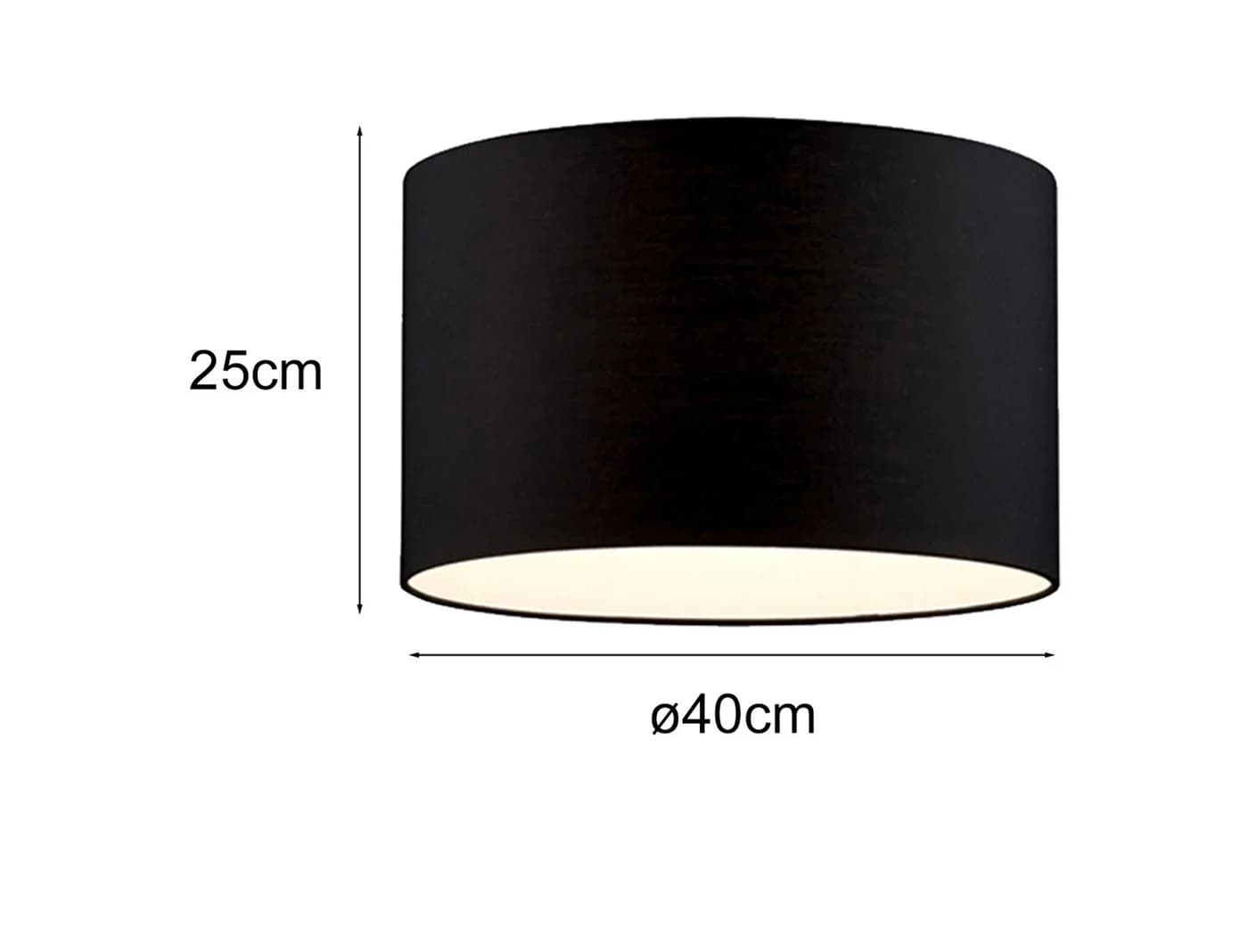 TRIO Leuchten Lampenschirm aus Stoff Ø 40cm Schwarz E27 - Bild 3