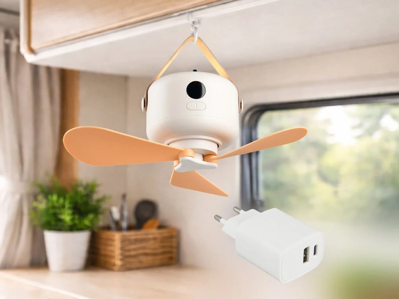 Reality Leuchten Akku-Ventilator mit Licht & Fernbedienung 27cm