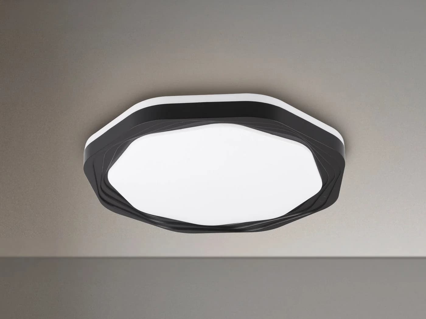 Reality Leuchten LED Deckenleuchte flach rund Dimmbar Schwarz/Weiß - Bild 3