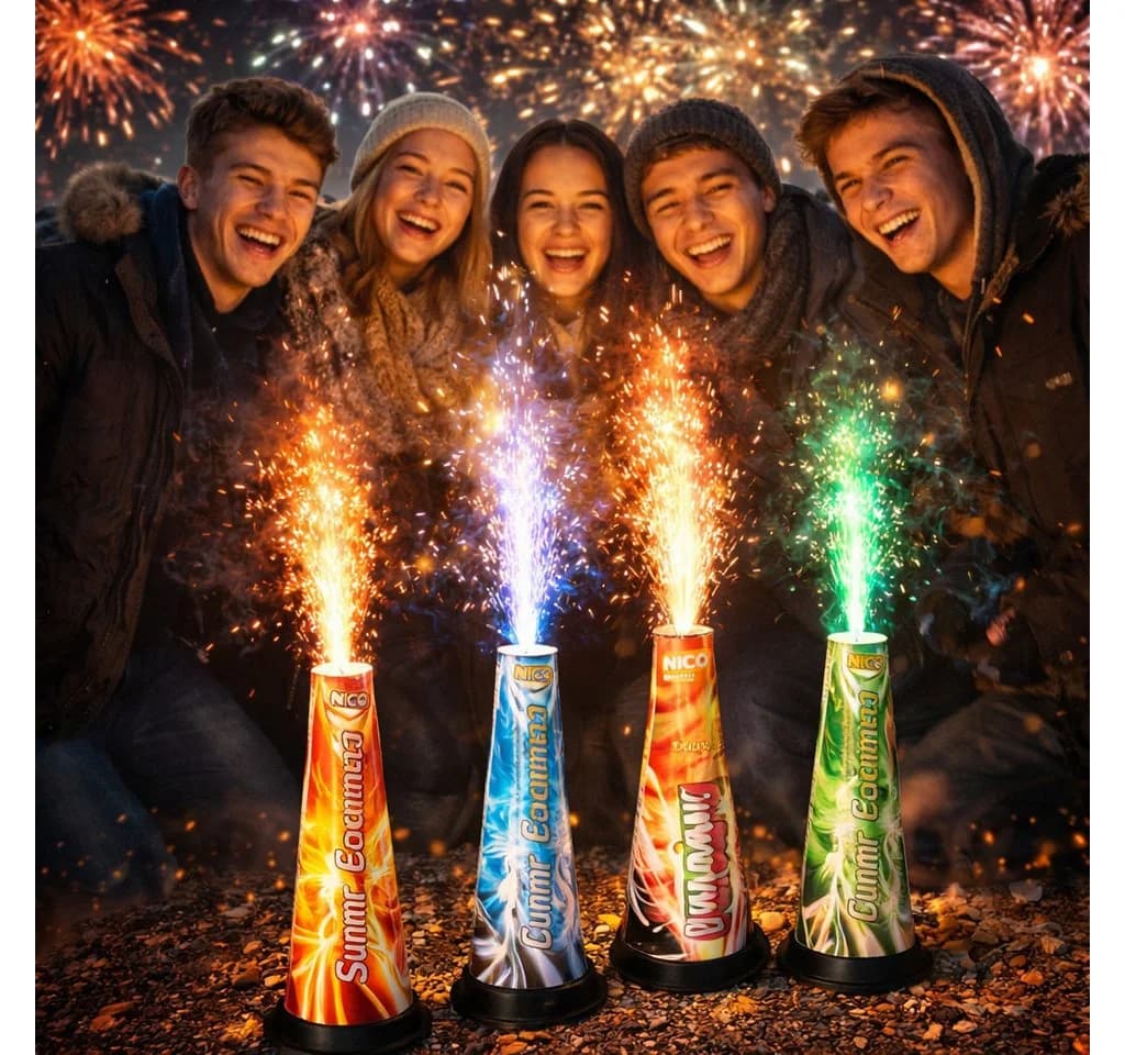 happy sparks® Geburtstagskerze Silvester & Neujahr Jugendfeuerwerk Set