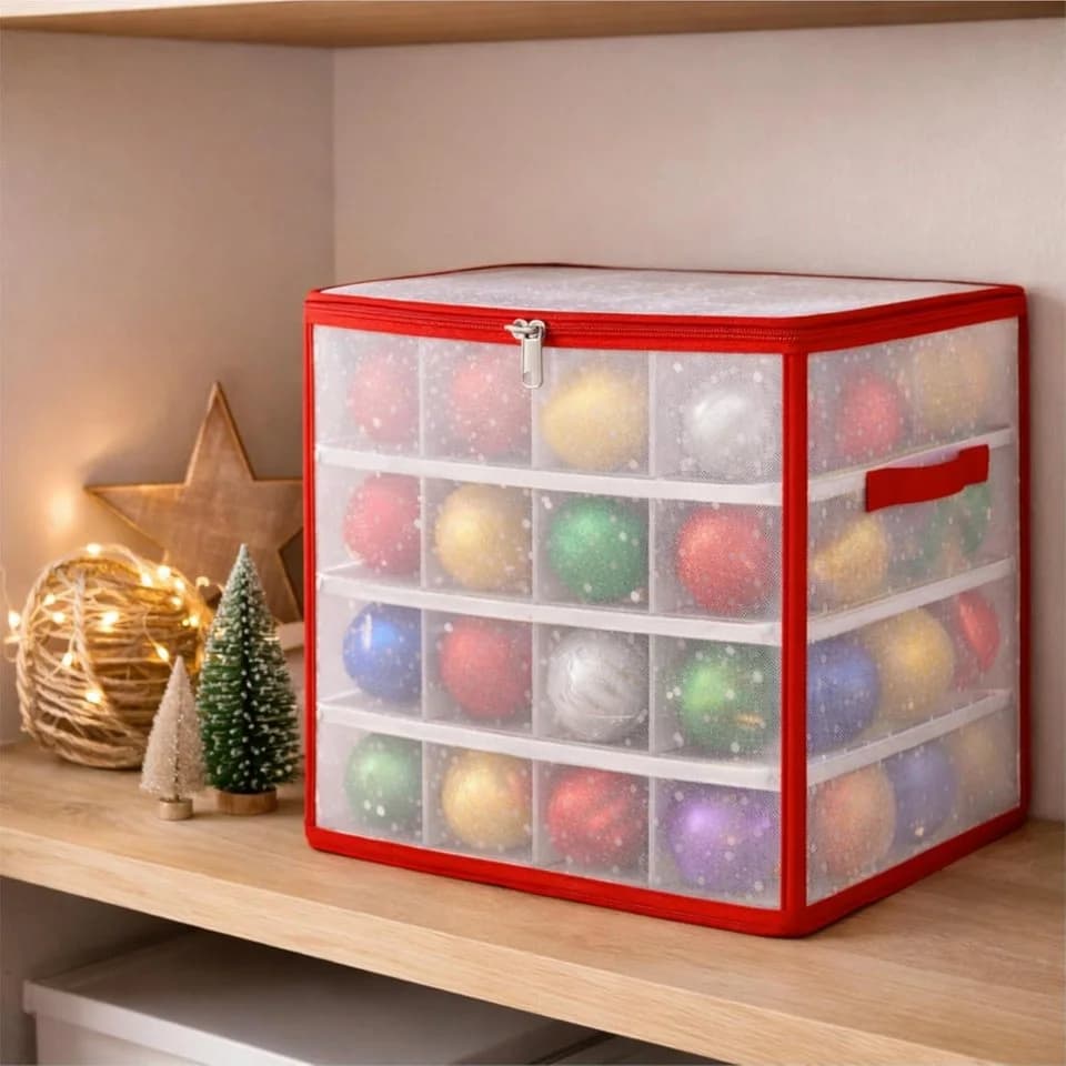 TK Gruppe Christbaumschmuck XXL Aufbewahrungstasche Box Weihnachtskugeln - Bild 3