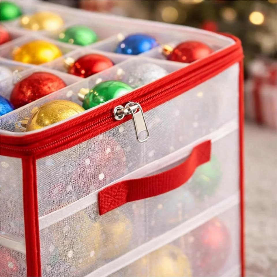 TK Gruppe Christbaumschmuck XXL Aufbewahrungstasche Box Weihnachtskugeln - Bild 4