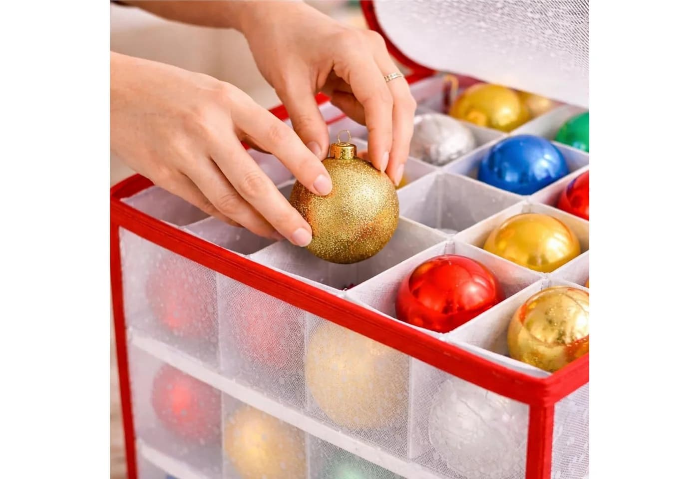 TK Gruppe Christbaumschmuck XXL Aufbewahrungstasche Box Weihnachtskugeln - Bild 5