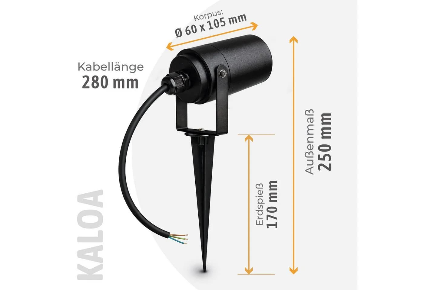 SSC-LUXon LED Gartenstrahler KALOA Schwarz GU10 IP44 - Bild 5