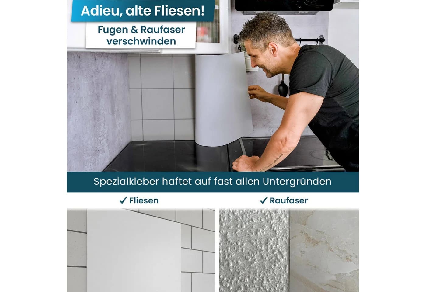 danario Küchenrückwand Folie selbstklebend Matt Spritzschutz Küche - Bild 4