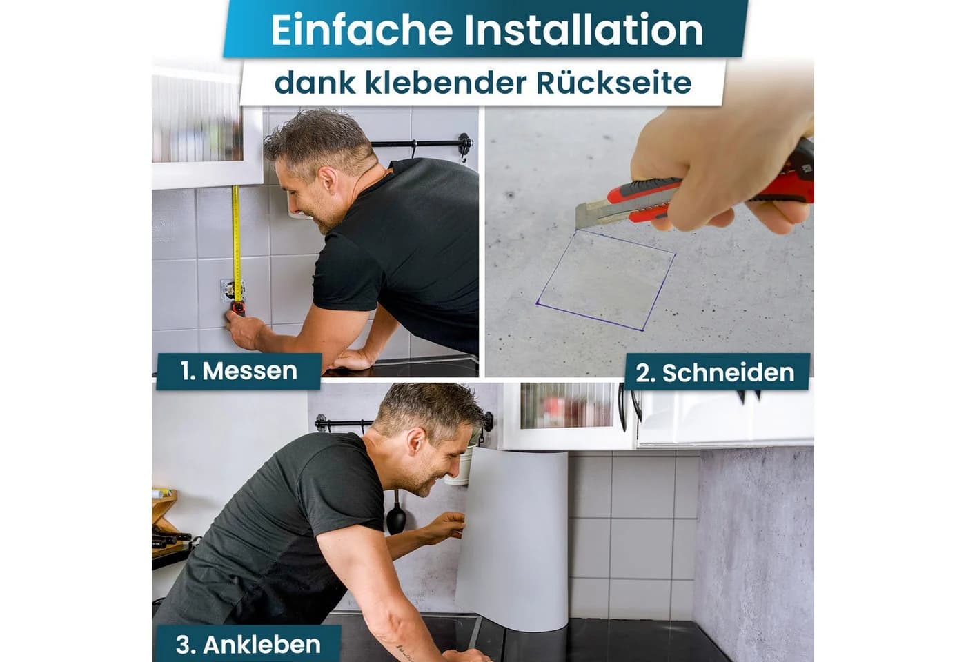 danario Küchenrückwand Folie selbstklebend Matt Spritzschutz Küche - Bild 5