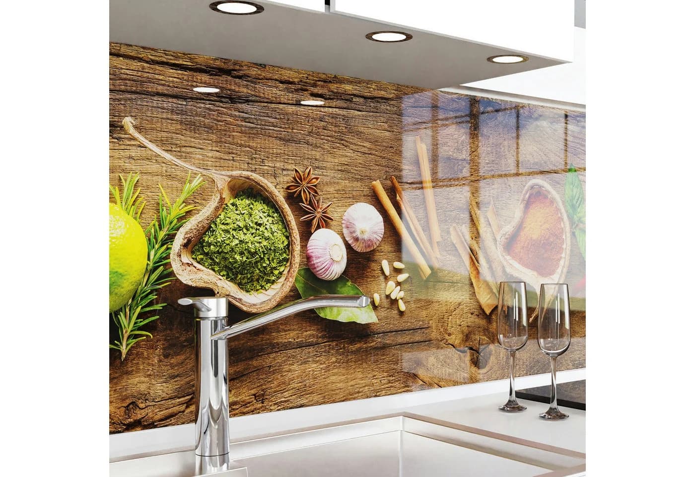 danario Küchenrückwand Folie selbstklebend Glasoptik Spritzschutz ablösbar - Bild 2