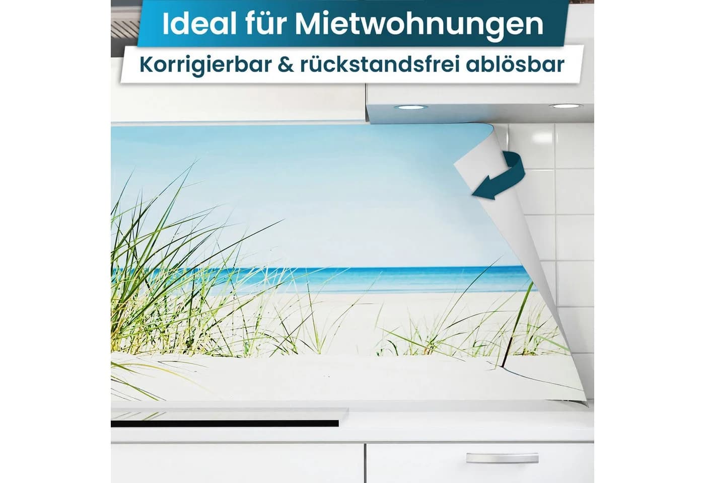 danario Küchenrückwand Folie selbstklebend Glasoptik Spritzschutz ablösbar - Bild 3