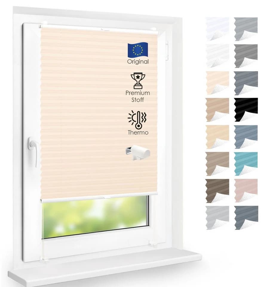 DomDeco Thermo-Plissee Orange ohne Bohren Up-and-Down - Bild 2