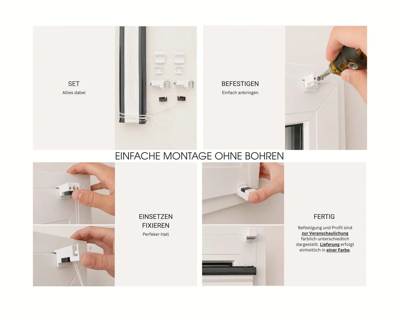 DomDeco Thermo-Plissee Orange ohne Bohren Up-and-Down - Bild 5