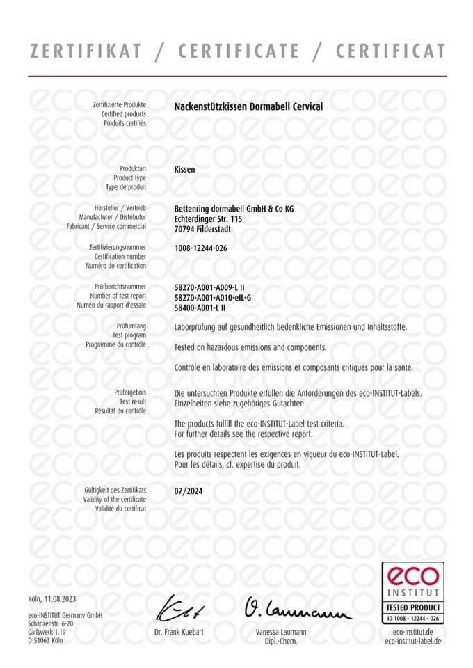 Dormabell Cervical NB1 Nackenstützkissen Talalay Latex Beige - Bild 5