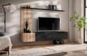 Furn.Design Wohnwand Madina Schwarz Eiche Leistenoptik Push-To-Open Bild 1