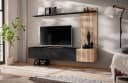 Furn.Design Wohnwand Madina Schwarz Eiche Leistenoptik Push-To-Open Bild 4