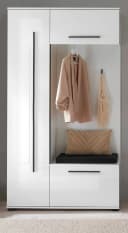 Furn.Design Kompaktgarderobe Design-D Weiß Hochglanz Soft-Close Bild 1