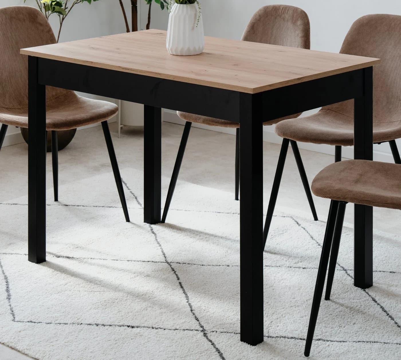 Inn.Furn Esstisch Prag Eiche Artisan Schwarz 110x67 cm - Bild 2