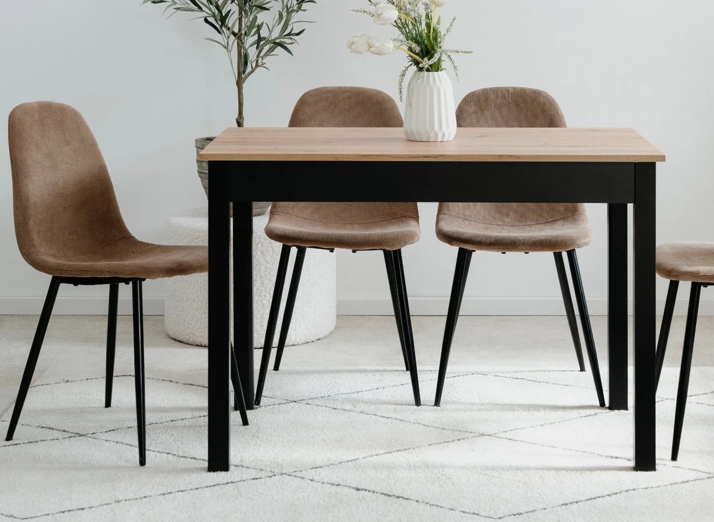 Inn.Furn Esstisch Prag Eiche Artisan Schwarz 110x67 cm - Bild 3