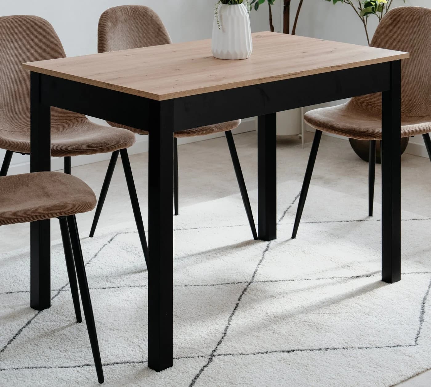 Inn.Furn Esstisch Prag Eiche Artisan Schwarz 110x67 cm - Bild 4