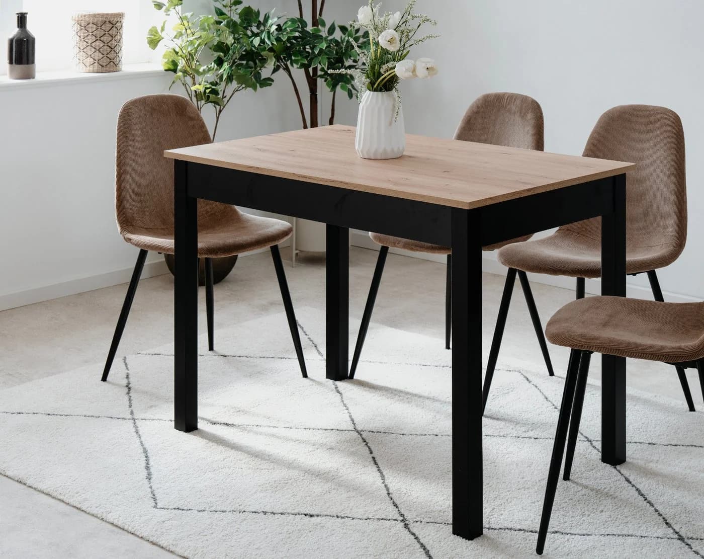 Inn.Furn Esstisch Prag Eiche Artisan Schwarz 110x67 cm - Bild 5