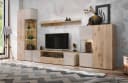 Inn.Furn Wohnwand Cathlyn 4-teilig Eiche Kaschmir Push-To-Open LED Bild 1