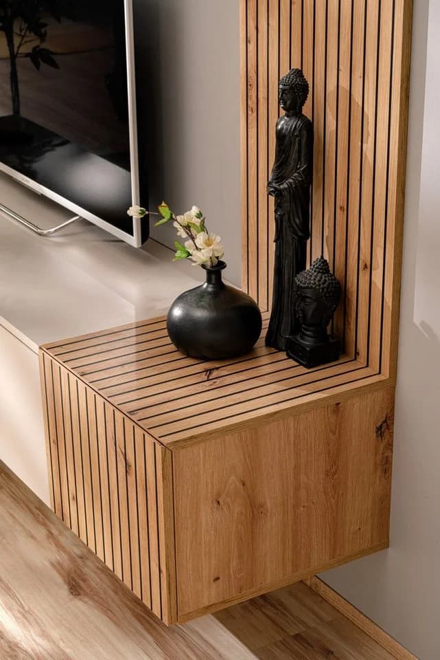 Furn.Design Wohnwand Madina Sand Eiche Artisan Push-To-Open Soft-Close - Bild 3
