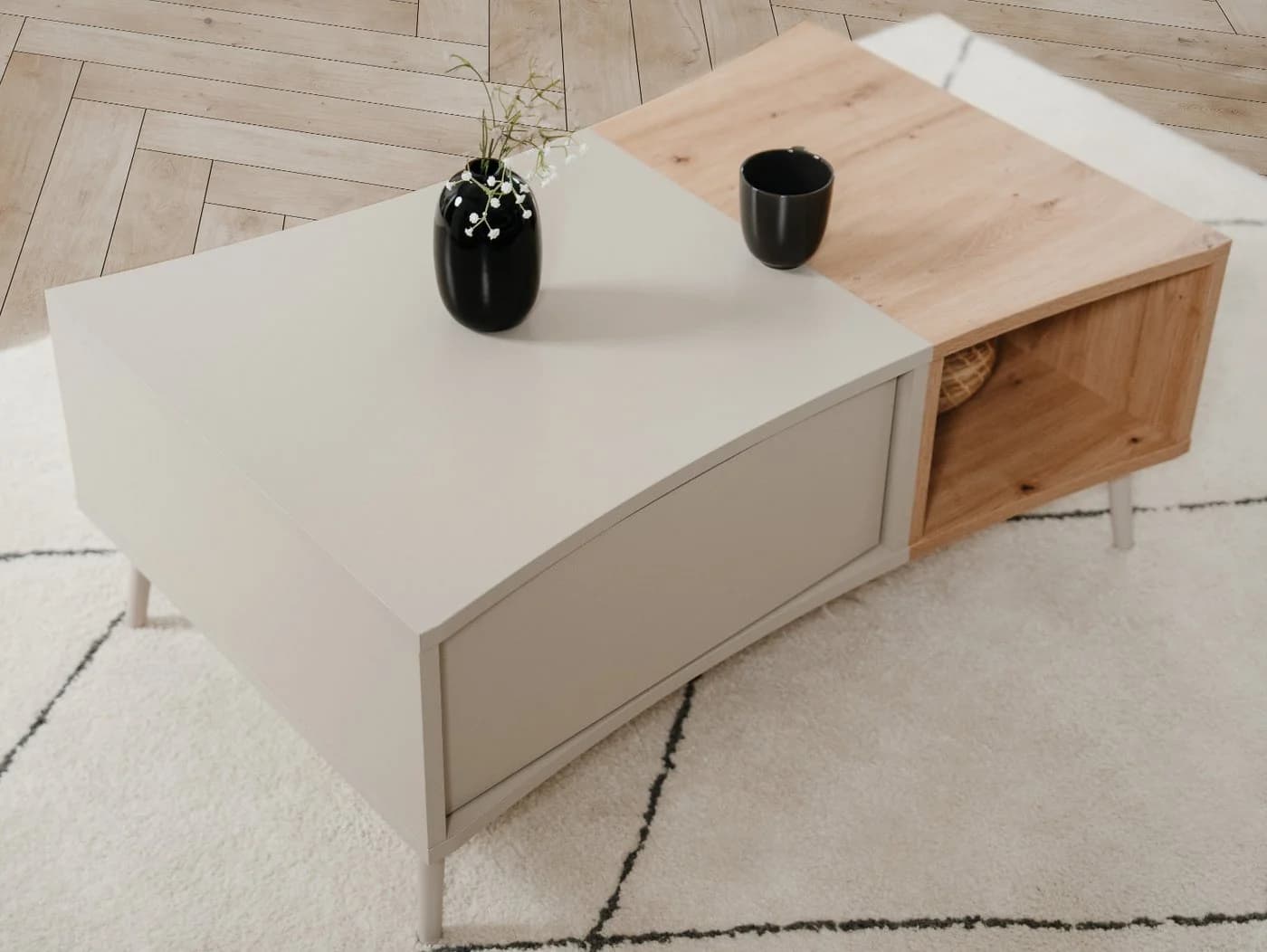 Furn.Design Couchtisch Sena Beige Artisan Eiche Push-to-Open - Bild 3
