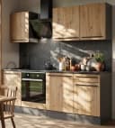 Furn.Design Küchenzeile Smart 7-tlg. Eiche Artisan Grau Bild 2