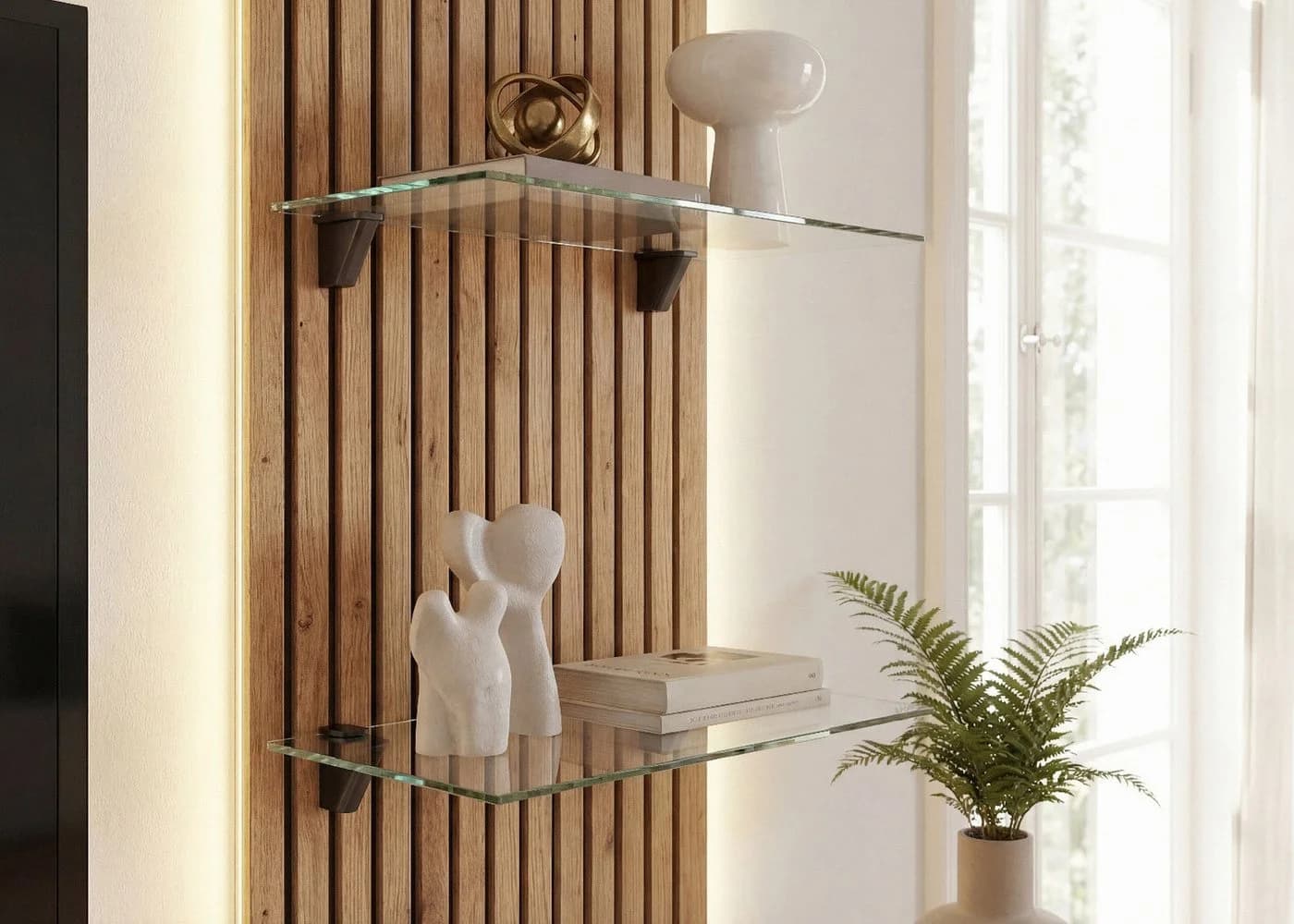 Furn.Design Wohnwand Clay Grau Eiche LED Push-to-Open - Bild 3