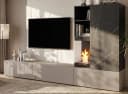 Inn.Furn Wohnwand Cosy Grau Marmor mit Ethanol-Kamin Bild 2