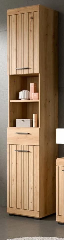 Inn.Furn Hochschrank Shawn Badschrank Leistenoptik Beige - Bild 2
