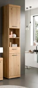 Inn.Furn Hochschrank Shawn Badschrank Leistenoptik Beige Bild 3
