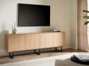 Furn.Design Lowboard Breda TV Unterteil Stone Eiche Schwarz 4-türig Bild 1