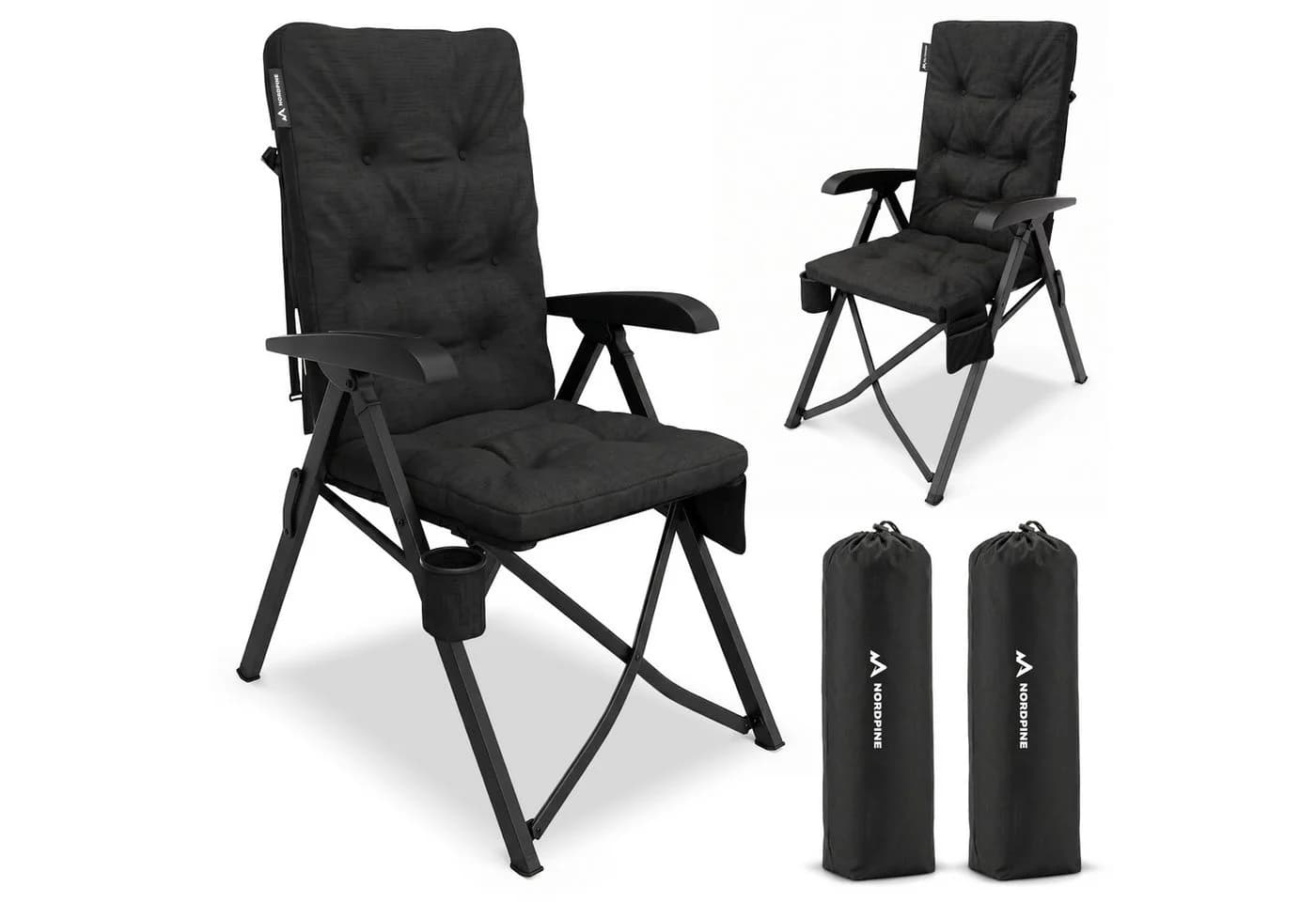 NEOLYMP Campingstuhl Klappbar Schwarz Aluminium 150kg - Bild 2