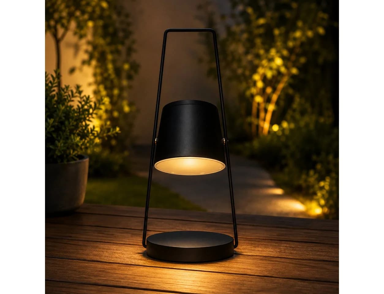 GiglioCollection LED Solar-Tischleuchte schwenkbar IP44 Schwarz